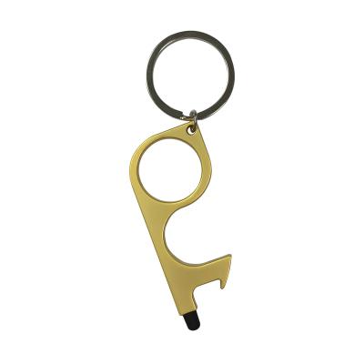 China Safety Door Opener Top Key Chain Non-contact Opener Non-contact Door Protector, EDC Door Opener Tool for sale