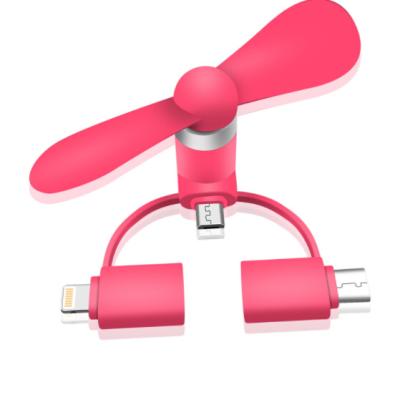 China Remote 3 In 1 Type - C USB Mini Fan Portable Mobile Phone Fan For iPhone For Android for sale