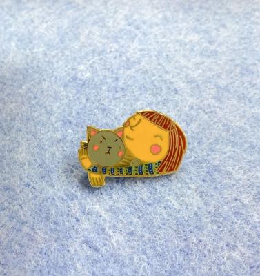 China China Customized Cute Hard Enamel Logo Enamel Lapel Pin Cartoon Badge For Souvenir for sale