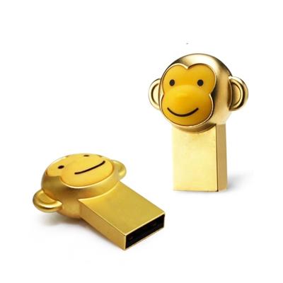 China Mini Metal USB Metal Gifts Gold Stick Commercial Monkey Shape Custom USB Flash Drive for sale