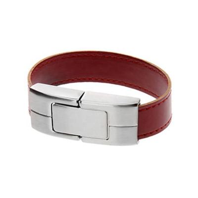 China Creative Leather Wristband USB Flash Drive 4G 8G 16G 32G PenDrive USB Leather Wristband Pendrive USB for sale