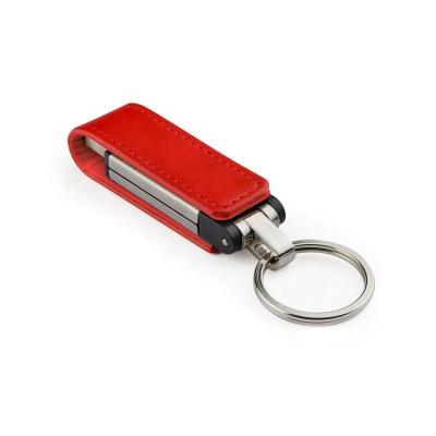 China Promotional brown metal usb pendrive usb flash drive leather red color leather with leather case for sale