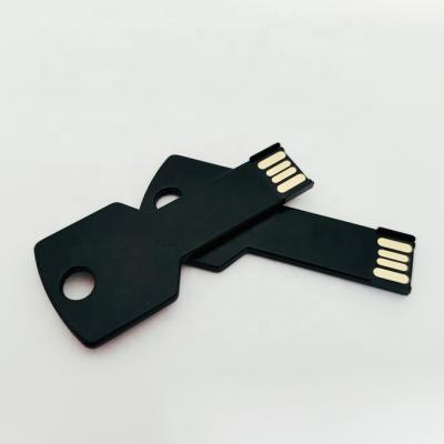 China Metal Customized Logo Metal Black Key Shape USB Flash Drive 64GB 32GB 16GB 8GB Metal USB Pen Drive for sale