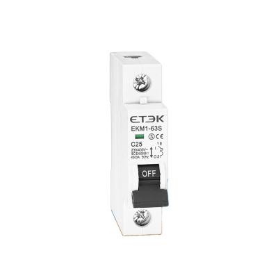 China B/C/D Miniature Circuit Breaker ETEK EKM1-63S 4.5KA 1P 13A MCB With Intertek CB Test Report CE Semko Approval for sale