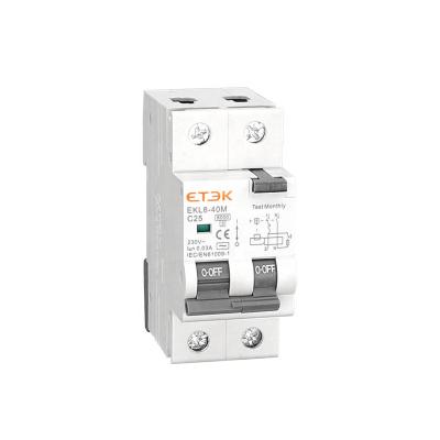 China B ETEK EKL8-40M 6KA RCBO Residual Current Circuit Breaker With Over Current Protection for sale