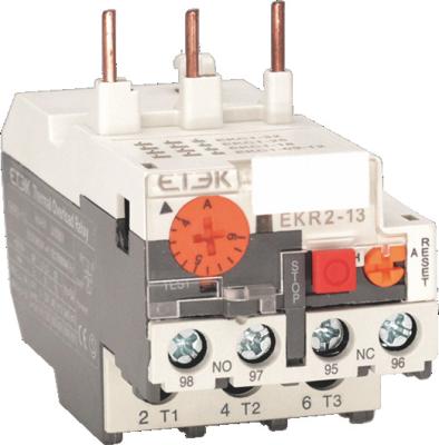 China Overcurrent protection ETEK EKR2-13,23,33 series thermal overload relay with Intertek isued CB/CE/UKCA certificate for sale