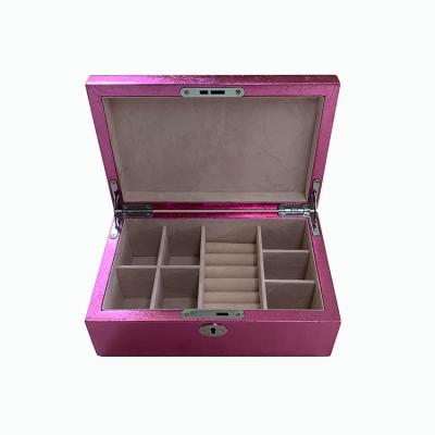 China Handmade Special Wooden Erasable Multi Layer Rose Gold Foil Jewelry Storage Box for sale