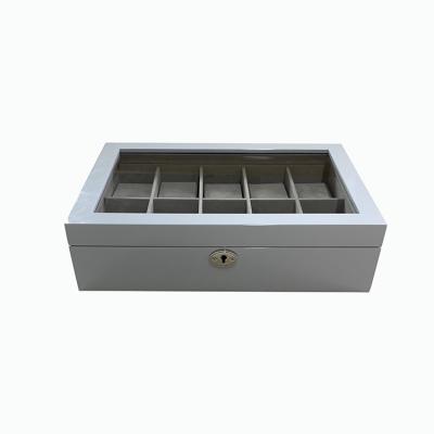 China 10 Unique Handmade Moistureproof Watch Box Mens Luminous Gray Watch Storage Case Box for sale