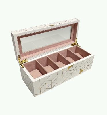 China USA Small With Glass White With High Glossy Finish Printed Jewelry Box for sale