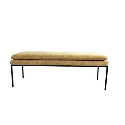 China Wholesale VK-2015Y EUROPEAN style living room bench fabric upholstered yellow bench living room Ottoman stool chairs for sale