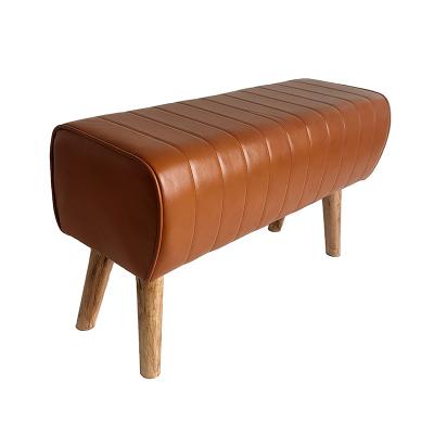 China (Size)VK-2019B Brown Adjustable PU Leather Stools Leather Ottoman Gym Bench Stool for sale