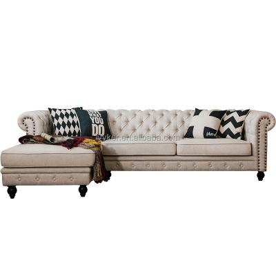 China VK-2221B New Style Classic American Chasie Tufted Sectional Sofa Good Corner Sofa Set for sale