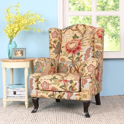 China VK-2201 100% cotton sun flower pattern fabric reclining material armchair for nice living room and bedroom for sale