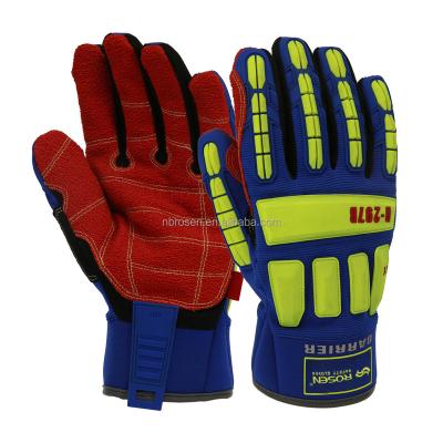 China HiVi Tape Winter Marine Oil Gas Warm Resistant Work Cut TPR Knuckle Protection Heavy Duty Cushioning Safety High Impact Gloves for sale