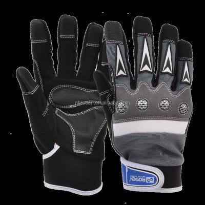 China Custom Microfiber Anti-Slip Premium Synthetic Leather Knuckle Protective Palm Logo Assembly Work Glove Heavy Duty Mechanic Glove for sale