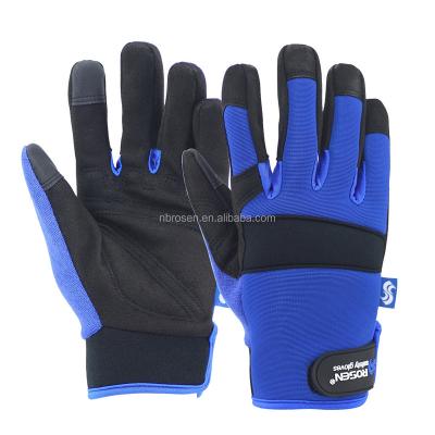 China Universal Mechanic Gloves Logo Synthetic Leather Pad Palm Microfiber Work Safety Gloves Outdoor Custom Breathable Hand Protection for sale