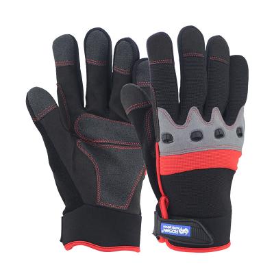 China Leather Grip TPR Unlined Logo Touch Screen Breathable Custom Anti Impact Impact Gloves Synthetic Microfiber Circle PU Palm Palm Cut Out Mechanic Gloves for sale