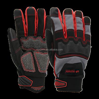 China Breathable Mechanic Industries Gloves Microfiber Dexterity Safety Assembly Knuckle And Mechanic Work Palm Anti-thorn Touch Screen Impact Protector for sale