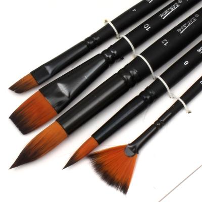 China Acrylic. Watercolor Ready to Ship Fine Brush Hair Variety Style Nylon Short Rod Art Painting Brush for Art Supplies for sale