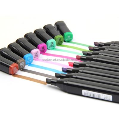 China 170colors School Painting Marker Pen Dual Head Art Markers for Manga Design Drawing School Student Supplies for sale