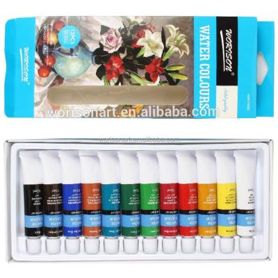 China Wide Color Selection Non-Toxic 12ml Watercolor Paint Artist Grade Water Colored Paint Tube Set For Art Supplies for sale