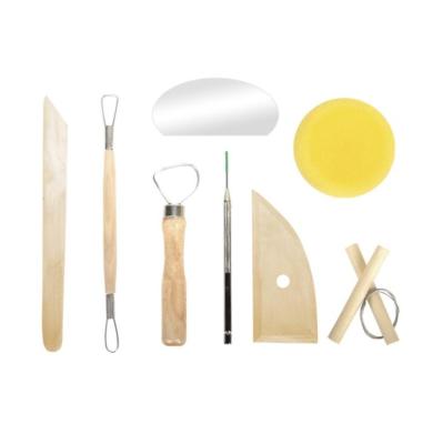 China Art Pottery Tool Modeling 10PCs Clay Sculpting Set Wax Pottery Carving Tool Pottery Ceramics Tools Polymer Shapers Wood Handle Modeling Clay Tools for sale