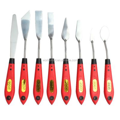 China High Qulaity Raw Material 8Pcs Mixed Stainless Steel Palette Scraper Set Spatula Knives For Artist Oil Painting Tools Painting Knife Blade for sale