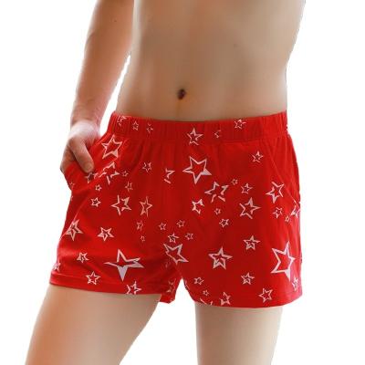 China Summer Men's Flat Angle Loose Breathable Underwear Plus Size Pure Man Fat Shorts Brief Four Corner Aro Sleep Bottom Waist for sale