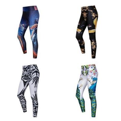 China European and American professional thin yoga pants sportswear breathable female peacock printed yoga fitness pants pants wholesale for sale