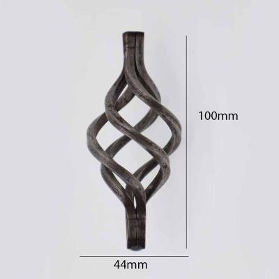 China New Design H100W44mm Black Customized Easily Assembled Iron Door Wrought Iron Baskets For Decoration Baluster for sale