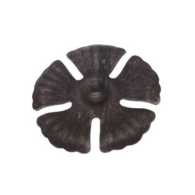 China Easily Assembled Chinese Factory Wrought Iron Leaves Forged Flowers And Leaves Cast On Door Steel Exterior Metal Decorative Ornamental Accessories for sale