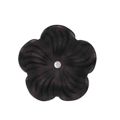 China China Easily Assembled Heli Factory 3mm Decorative Cast Iron Flowers Leaves Wrought Iron Door Panels Parts Wholesale for sale