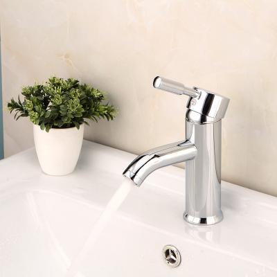 China Metered Faucets Deck Mounted Contemporary Single Hole Basin Faucets Vanity Bathroom Vessel Sink Faucets for sale