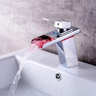 China Metered Faucets Tap Mixer Bathroom Plated Led Matte Water Tap Bathroom Bathroom Mixer Tap for sale