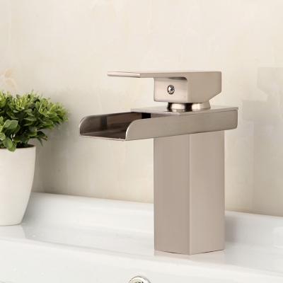 China Single Brass Basin Mixer Taps Bathroom Automatic Rotating Metered Bathroom Faucets for sale