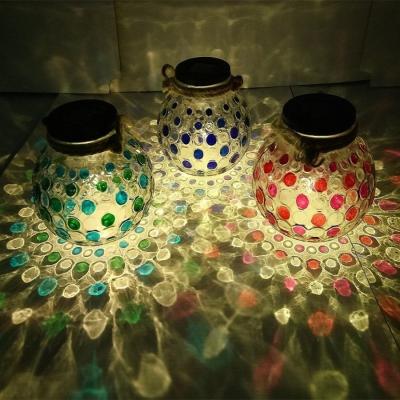 China Hot Sale Garden Lawn Color Spot Glass Led Decorative Solar Pot Light for sale