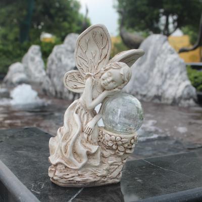 China Garden Home Solar Indoor Resin Angel Led Decorative Light for sale