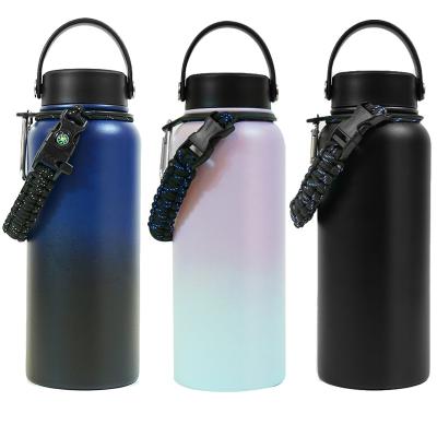 China Sustainable Stainless Steel Water Bottle With Sleeve And Strap Sports Water Bottle With Straw for sale