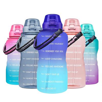 China Sustainable 1 Gallon Motivational Water Bottle with Time Marker & Straw Leakproof for Fitness Gym Outdoor Used for sale