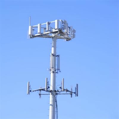 China Single Tube Round Pole Gsm Monopole Communication Tower 20m 30m 40m High Self Supporting Steel Structure for sale