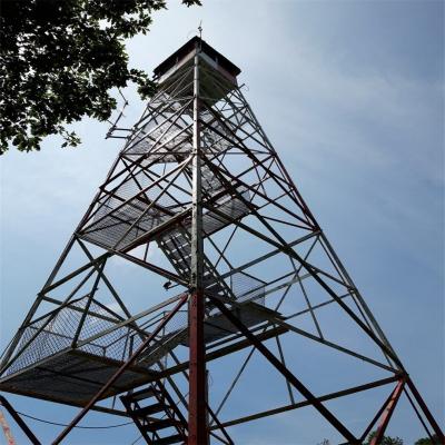 China Lattice Angular Steel Platform Guard Tower Mountain Forest Outlook Fire Observation Watch Tower for sale