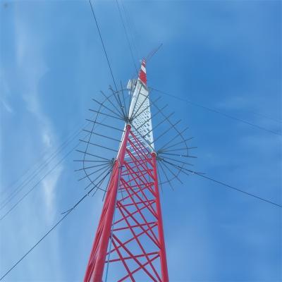 China 20M Meter Hot Dip Galvanized Tubular Steel Guyed Wire Tower 5G Radio Antenna Telecommunication Mast for sale