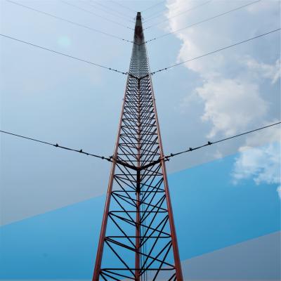 China Telecom Supported Triangular Mast Design Guyed Wire Tower Galvanized Steel Lattice Tubular for sale