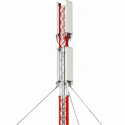 China Galvanized Tubular Steel Radio Antenna Guyed Cell Tower Mast  ASTMA123 for sale