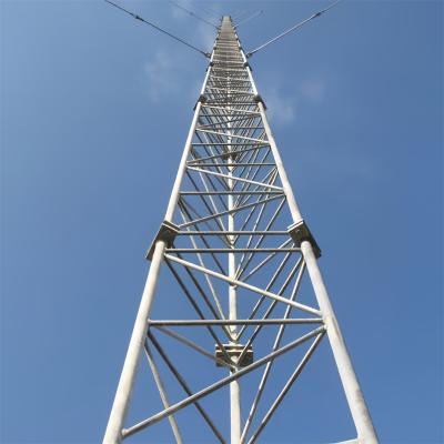 China Tubular Steel Telecommunication Guyed Wire Tower For 5G 4G 3G Mast Galvanized for sale