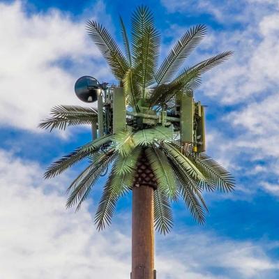 China Customization 20m-50m Communication Monopole Artificial Tree Cell Towers Telecom Palm Bionic Disguise Tree Pole Tower for sale