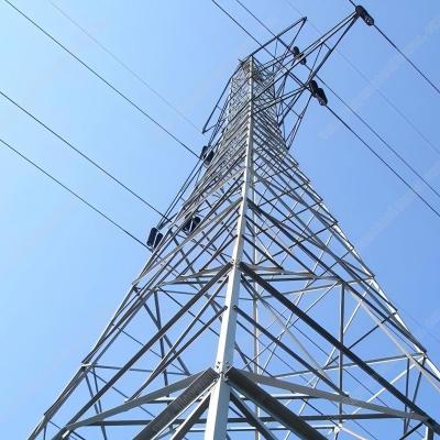 China 35kv Double Circuit  Pylon Power Electric Transmission Tower Galvanized Steel Metallic Monopoles Tower for sale