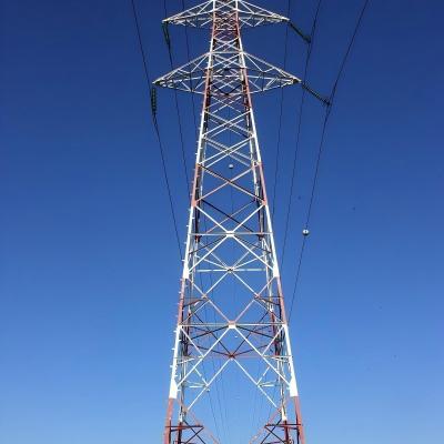 China 110 Kv Tower Galvanized Flanged Big Power Line Towers Single Tube Transmission Line Monopole Tower for sale