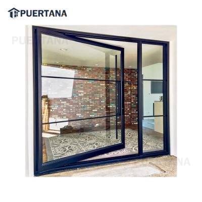 China Front Entry Doors Modern Residential Custom Crittall Style Exterior Aluminum Steel Look Pivot Pivot Glass Door for sale