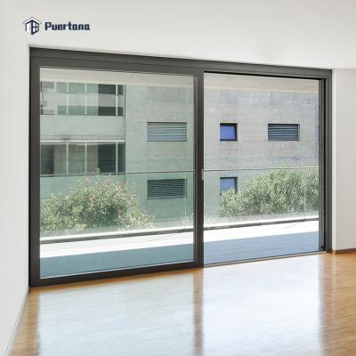 China Heat Insulation Heavy Duty Large Sliding Patio Doors / Hurricaneproof Aluminum Glass Slide Doors Wall Exterior for sale